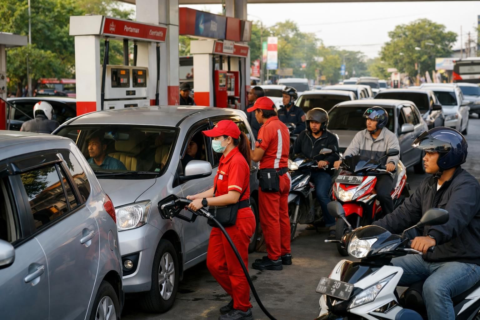 bahlil mengimbau warga untuk tidak melakukan panic buying bbm dan menggunakan bahan bakar minyak secukupnya guna menjaga ketersediaan dan kestabilan pasokan.