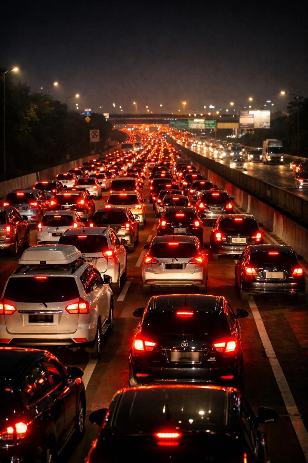 perjalanan dari bekasi ke tol cikampek membutuhkan waktu 5 jam, pemudik mengeluhkan kemacetan parah yang mencetak rekor baru, menurut laporan kompas.com.