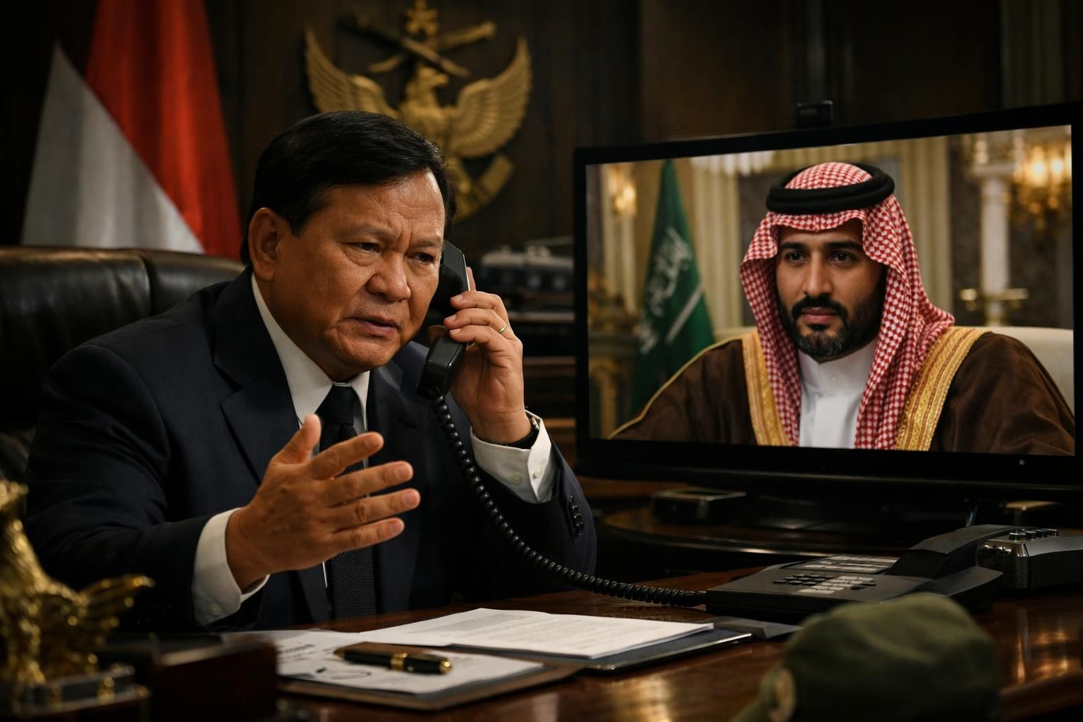 prabowo menghubungi mbs untuk mendesak penghentian operasi militer di timur tengah, upaya diplomasi terbaru yang dilaporkan oleh kompas.com.